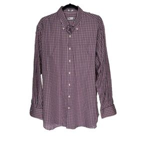 Peter Millar Red and Blue Check Dress Shirt